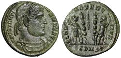 Ancient Coins - Constantine I The Great "Soldiers, Palm Frond" Arles Extremely Fine
