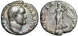 Ancient Coins - Galba AR Denarius "Victory on Globe" Very Fine Beautiful Tone