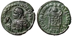 Ancient Coins - Constantine II Caesar "Portrait with Horse, Two Soldiers Shield" Extremely Rare