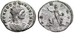 Ancient Coins - Aurelian Silvered Antoninianus "Sol, Captives" Cyzicus Rare Extremely Fine
