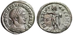 Ancient Coins - Constantine I The Great Silvered Nummus "Sol" Ticinum Extremely Fine