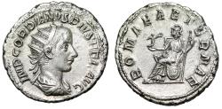 Ancient Coins - Gordian III AR Antoninianus "Romae Aeternae, Roma Enthroned" Extremely Fine