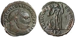 Ancient Coins - Licinius I Follis "Jupiter with Victory, Eagle" Cyzicus Good Very Fine