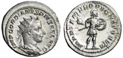 Ancient Coins - Gordian III AR Antoninianus "MARTEM PROPVGNATOREM Mars, Spear & Shield"