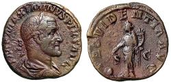 Ancient Coins - Maximinus I Thrax Sestertius "Providentia, Globe" Very Fine