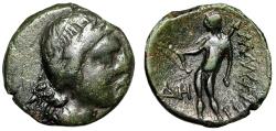 Ancient Coins - Sicily, The Mamertini "Apollo Holding Bow, Quiver on Shoulder" Very Rare