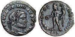 Ancient Coins - Maximian Quarter Follis "Genius" Siscia Good Very-Fine