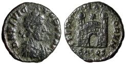 Ancient Coins - Flavius Victor Nummus "Campgate" Aquileia Mint Rare Very Fine