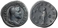 Ancient Coins - Maximinus I Thrax Sestertius "PAX AVGVSTI Pax Standing" Rome Very Fine