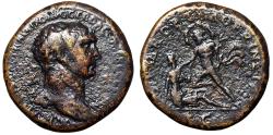Ancient Coins - Trajan Sestertius "Tiber Pushing Dacian to Ground with Knee" Good Fine