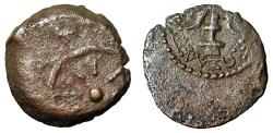 Ancient Coins - Judean Kingdom: Alexander Jannaeus AE Prutah "Star & Anchor" Jerusalem