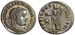 Ancient Coins - Maximinus II Daia Silvered Follis "Jupiter" Heraclea Extremely Fine