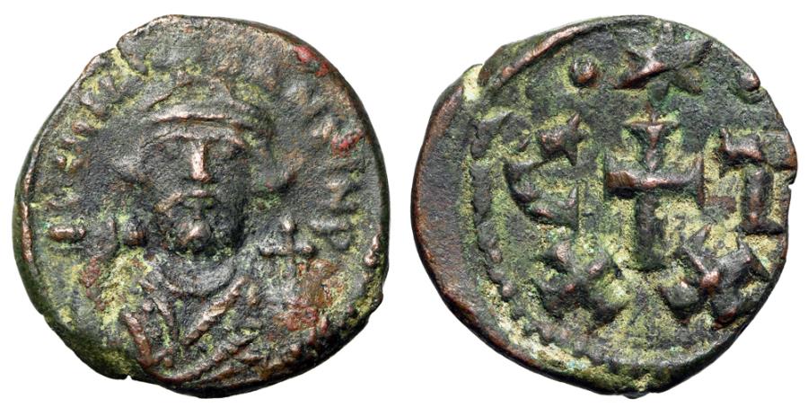 Constans II AE Half Follis Facing Portrait & Cross, XX C-T Carthage ...