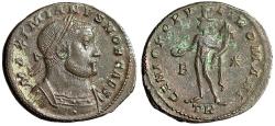 Ancient Coins - Maximian as Caesar Follis "Genius" Trier About Extremely Fine