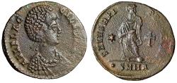 Ancient Coins - Aelia Flaccilla (Wife of Theodosius I) AE2 Excellent Portrait