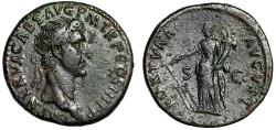 Ancient Coins - Nerva Dupondius "Fortuna, Luck and Fortune" Rome 97 AD