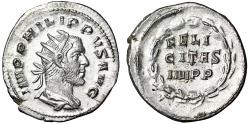 Ancient Coins - Philip I The Arab AR Antoninianus "FELICITAS IMPP in Wreath" Good Very Fine