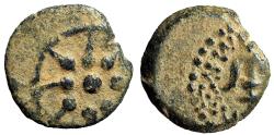 Ancient Coins - Alexander Jannaeus Prutah "Star of Eight Rays / Anchor" Very Fine