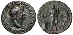 Ancient Coins - Nero AE As "Genius of the Roman People, Altar" Scarce