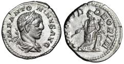 Ancient Coins - Elagabalus AR Denarius "Providentia, Column" Rome Good Very Fine