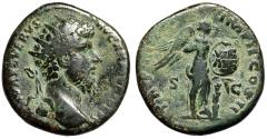 Ancient Coins - Lucius Verus Dupondius "Victory over Armenia" Very Fine