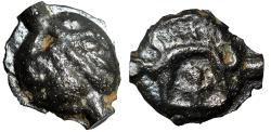 Ancient Coins - Celtic Gaul, Leuci Tribe Potin Unit "Crude Male & Boar, Cross" Very Fine