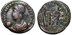 Ancient Coins - Constantius II Centenionalis "Captive From Hut" Arles Rare