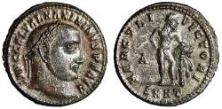 Ancient Coins - Maximinus II Daia Silvered Follis "HERCVLI VICTORI Hercules" Rare Extremely Fine
