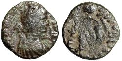 Ancient Coins - Johannes Usurper AE Nummus "Victory, Christogram" Rome Rare