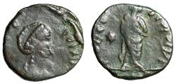 Ancient Coins - Aelia Pulcheria (Wife of Marcian) AE14 "Empress Standing" Extremely Rare