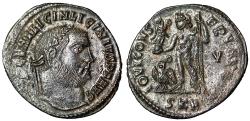 Ancient Coins - Licinius I Silvered Follis "Jupiter, Eagle at Feet" Cyzicus Extremely Fine