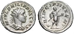 Ancient Coins - Philip II as Caesar AR Antoninianus "Prince of Youth" Beautiful Tone