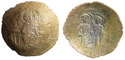Ancient Coins - Manuel I Commenus Aspron Trachy "Christ Facing & Virgin Mary Crowning Emperor"