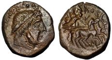 Ancient Coins - Sicily, Syracuse AE19 "Zeus & Charioteer in Driving Biga" Extremely Fine
