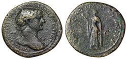 Ancient Coins - Trajan Sestertius "Spes Walking, Skirt" Very Fine