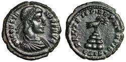 Ancient Coins - Constans I Nummus "FEL TEMP REPARATIO Phoenix Atop Mound" Good Very Fine