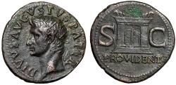 Ancient Coins - Divus Augustus Dupondius "Ornamented Altar" Rome Under Tiberius Good Very Fine