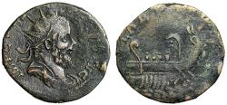 Ancient Coins - Postumus Double Sestertius "Galley Sailing" Rare
