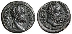 Ancient Coins - Septimius Severus AE17 of Nicopolis Moesia "Herakles Portrait" Extremely Fine