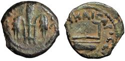 Ancient Coins - Pontius Pilate AE Prutah "Bound Grain / Simpulum" Good Very Fine