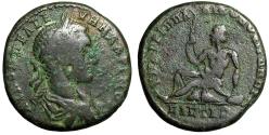 Ancient Coins - Macrinus AE26 of Nicopolis, Moesia "Youth Seated on Rock" Rare