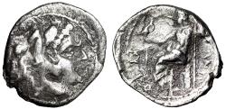 Ancient Coins - Alexander III The Great AR Obol "Herakles & Zeus" Sidon Rare