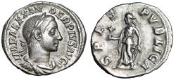 Ancient Coins - Severus Alexander AR Denarius "Spes, Hope & Optimism" Good Very Fine