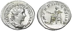 Ancient Coins - Gordian III AR Antoninianus "Apollo Seated, Lyre" Good Very Fine