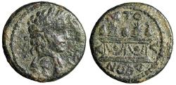 Ancient Coins - Caria, Attuda Pseudo-Autonomous Issue with Countermark "Double Altar" Rare