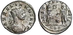 Ancient Coins - Aurelian Silvered Antoninianus "Woman Crowning Emperor" Mint State