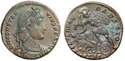Ancient Coins - Constantius II Centenionalis "Soldier Spearing Rider" Antioch Extremely Fine