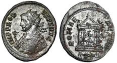 Ancient Coins - Probus Silvered Antoninianus "Roma in Temple" Rome Near Extremely Fine