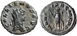 Ancient Coins - Gallienus Antoninianus "MARTI PACIFERO Mars, Shield & Spear" Extremely Fine