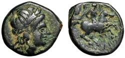 Ancient Coins - Ionia, Kolophon AE18 "Apollo / Horseman" Aristophanes Magistrate